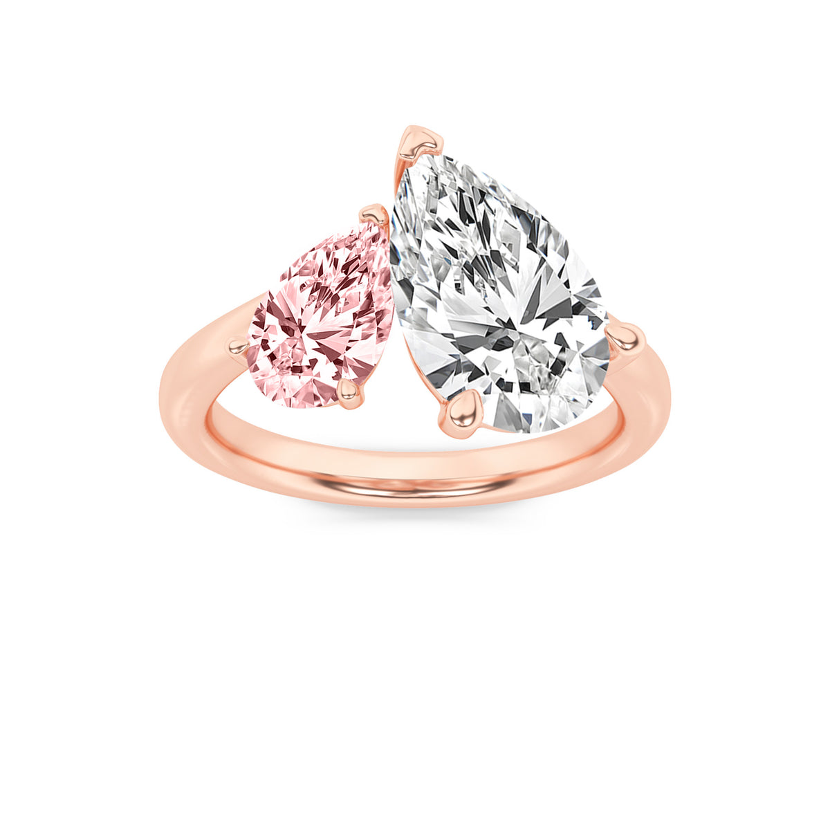 3Cttw Pear Shaped Lab Grown Diamond (F/VS) Toi etMoi Engagement Ring in 14K Gold