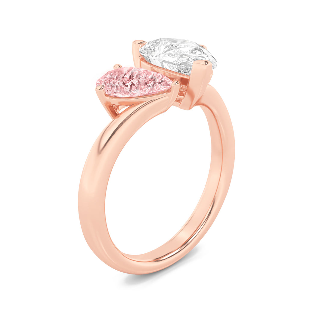 3Cttw Pear Shaped Lab Grown Diamond (F/VS) Toi etMoi Engagement Ring in 14K Gold