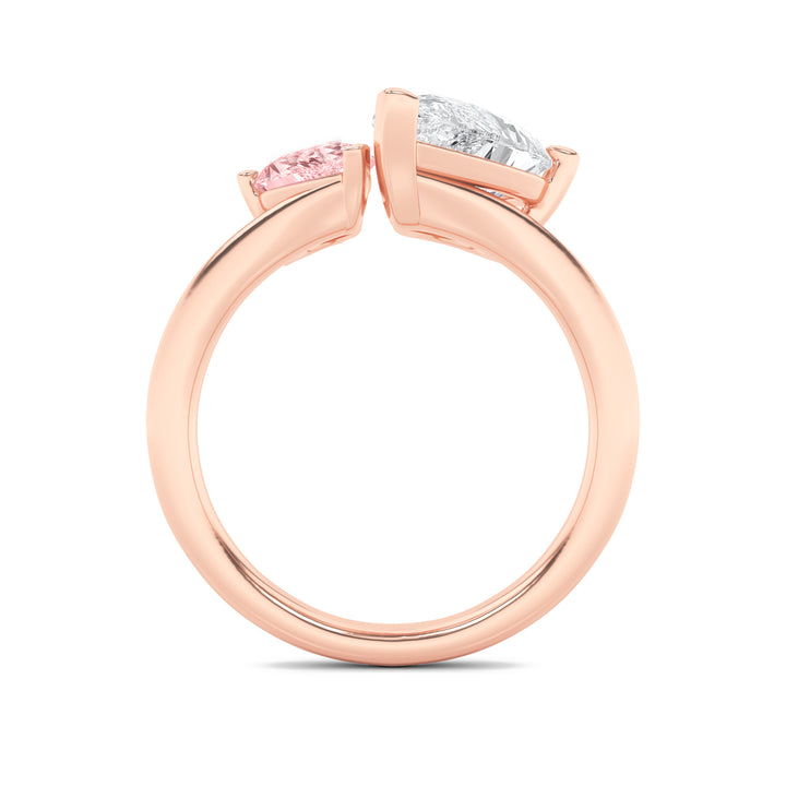 3Cttw Pear Shaped Lab Grown Diamond (F/VS) Toi etMoi Engagement Ring in 14K Gold