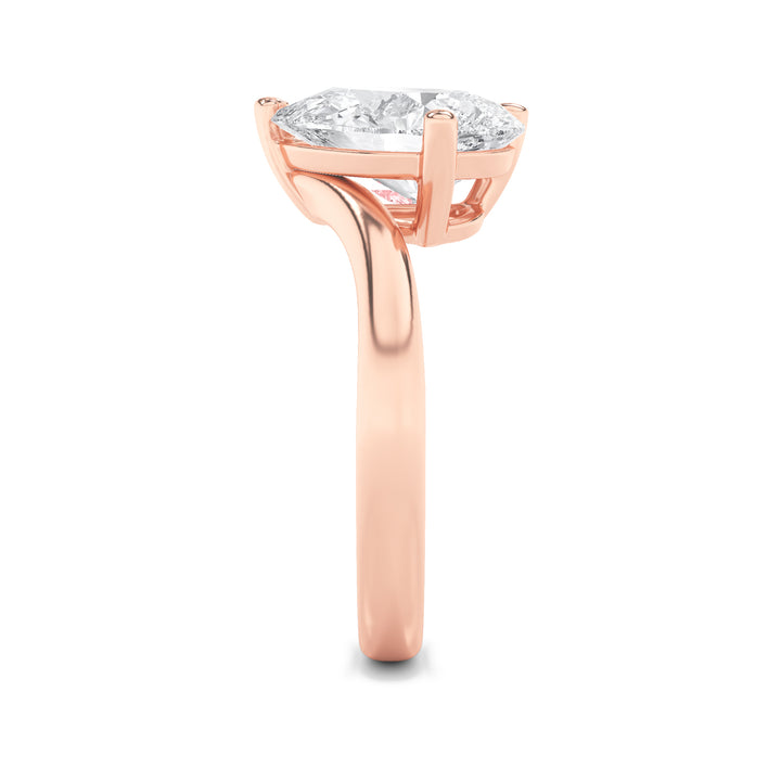 3Cttw Pear Shaped Lab Grown Diamond (F/VS) Toi etMoi Engagement Ring in 14K Gold