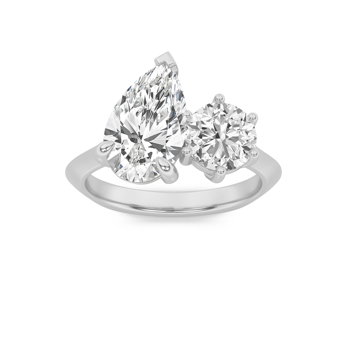 3Cttw Pear Shaped Lab Grown Diamond (F/VS) Toi etMoi Engagement Ring in 14K Gold