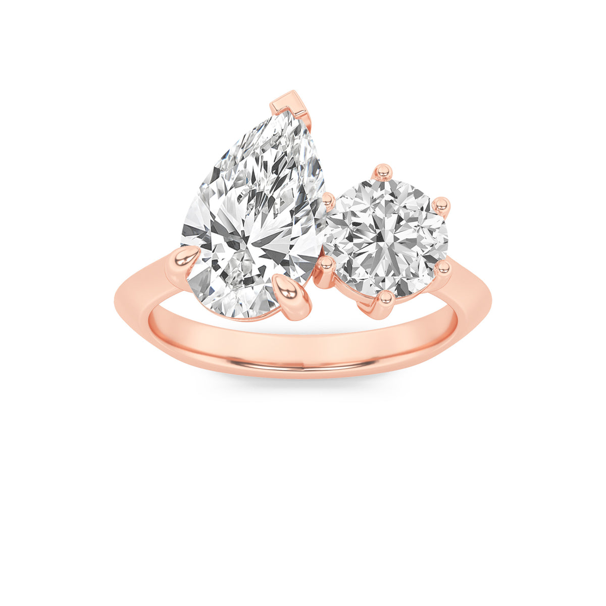 3Cttw Pear Shaped Lab Grown Diamond (F/VS) Toi etMoi Engagement Ring in 14K Gold