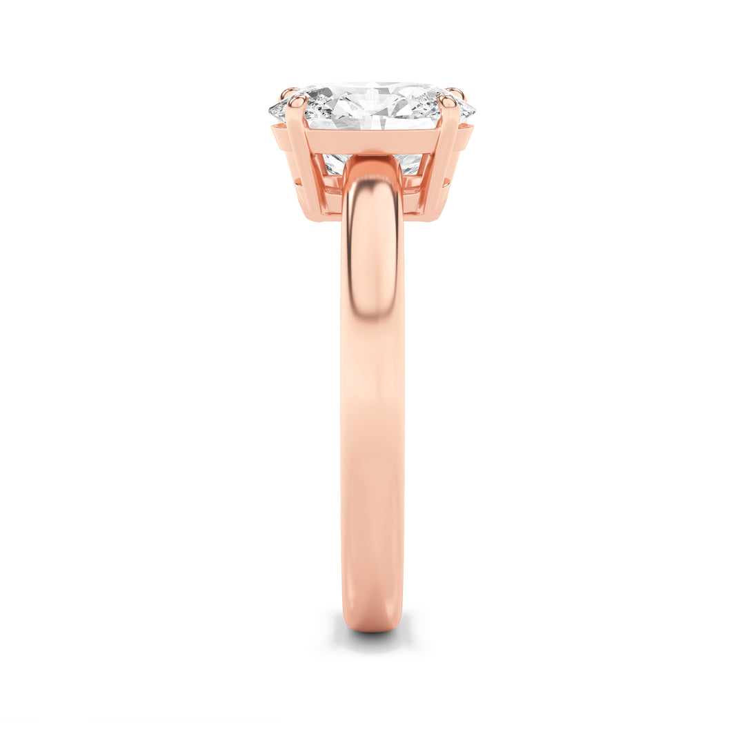 3Cttw Emerald Shaped Lab Grown Diamond (F/VS) Toiet Moi Engagement Ring in 14K Gold