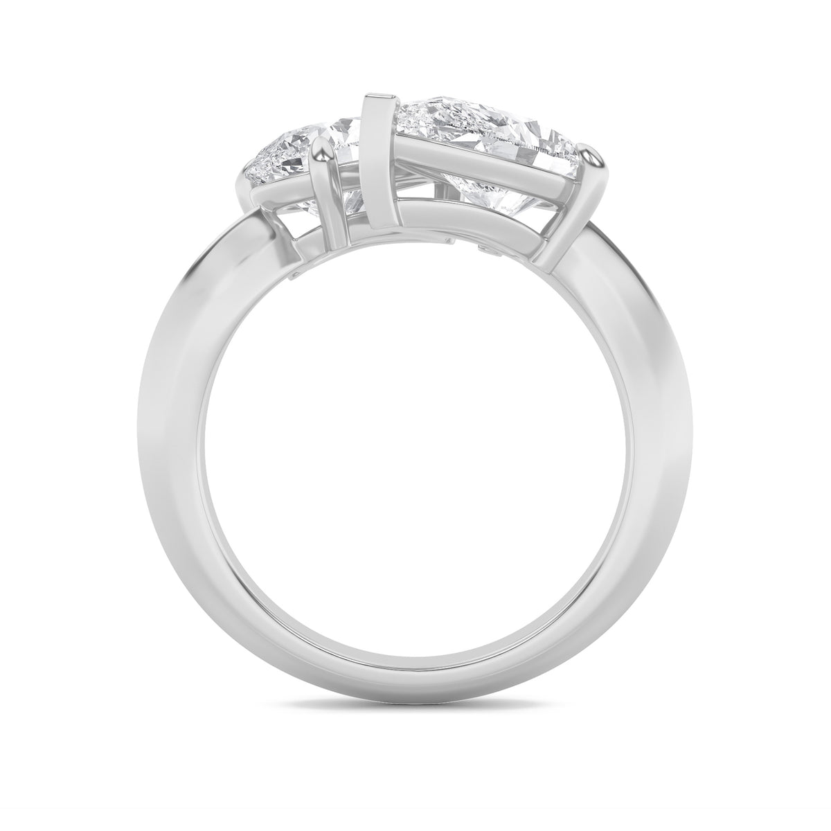 3Cttw Pear Shaped Lab Grown Diamond (G/VS) Toi etMoi Engagement Ring in 14K Gold