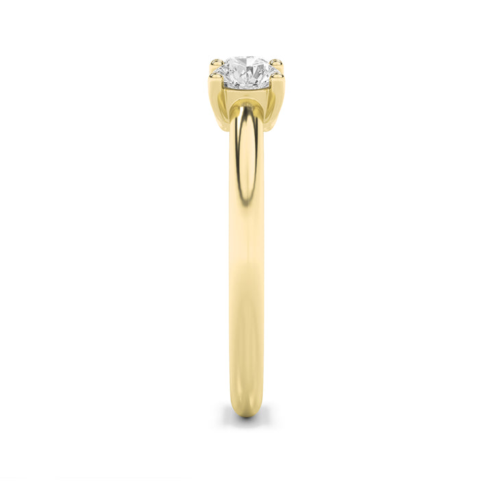1Cttw Round Shaped Lab Grown Diamond (F/VS) ThreeStone Band Ring in 14K Gold
