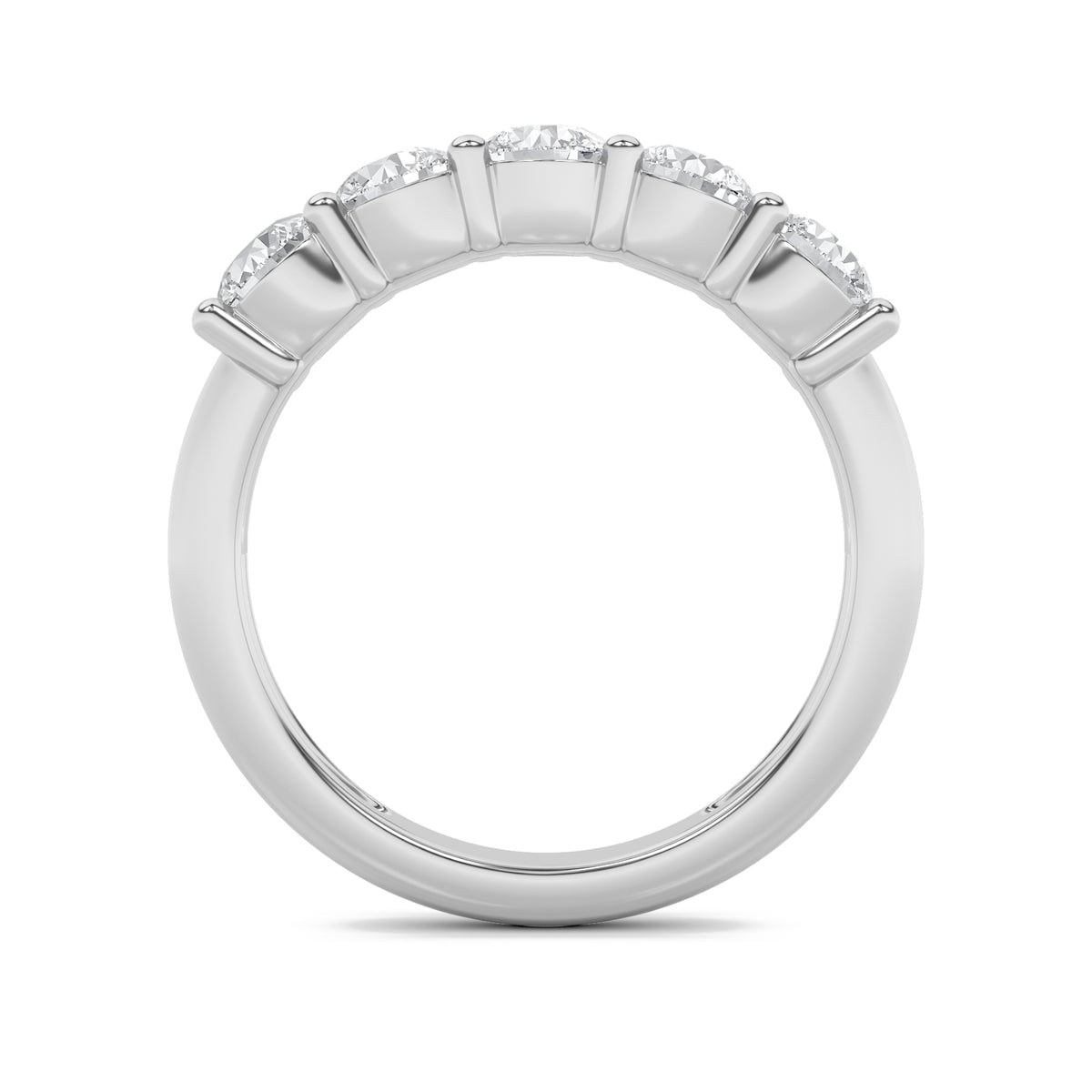 1.5Cttw Round Shaped Lab Grown Diamond (F/VS) Five Stone Band Ring in 14K Gold