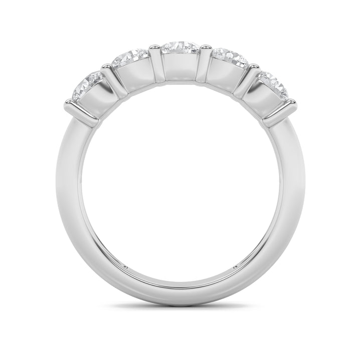1.5Cttw Round Shaped Lab Grown Diamond (F/VS) Five Stone Band Ring in 14K Gold