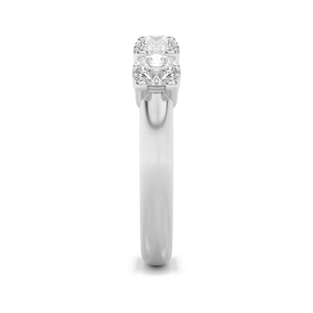 1.5Cttw Round Shaped Lab Grown Diamond (F/VS) Five Stone Band Ring in 14K Gold