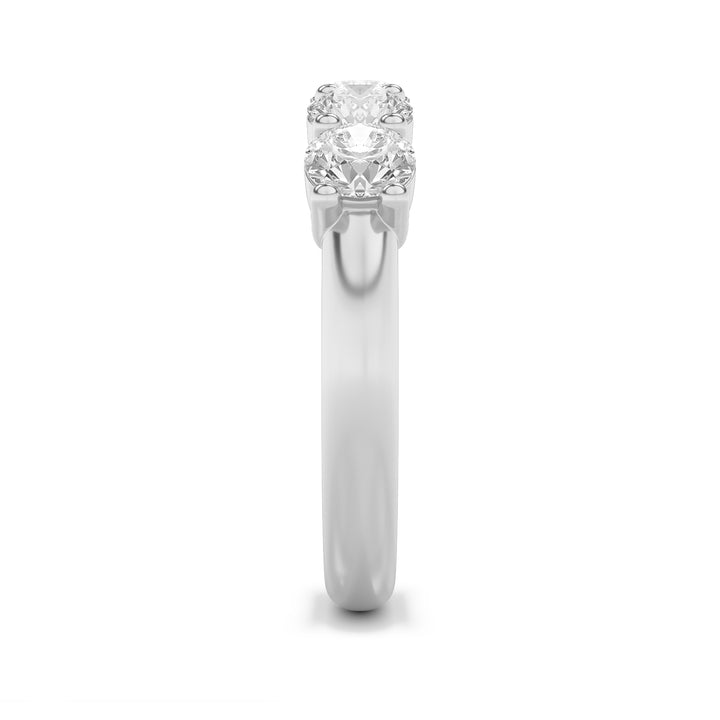 1.5Cttw Round Shaped Lab Grown Diamond (F/VS) Five Stone Band Ring in 14K Gold