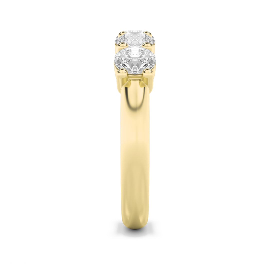 1.5Cttw Round Shaped Lab Grown Diamond (F/VS) Five Stone Band Ring in 14K Gold