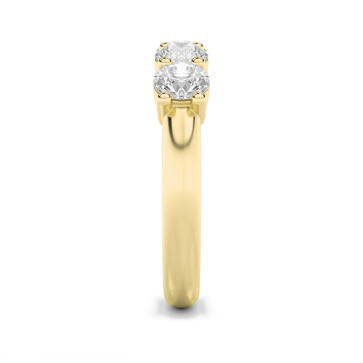 1.5Cttw Round Shaped Lab Grown Diamond (F/VS) Five Stone Band Ring in 14K Gold