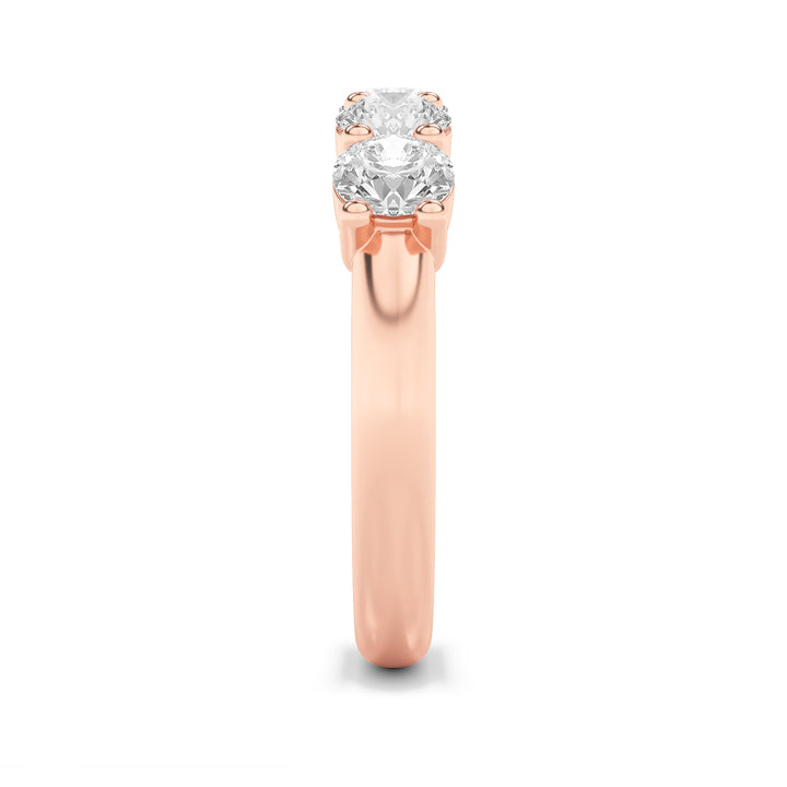 1.5Cttw Round Shaped Lab Grown Diamond (F/VS) Five Stone Band Ring in 14K Gold