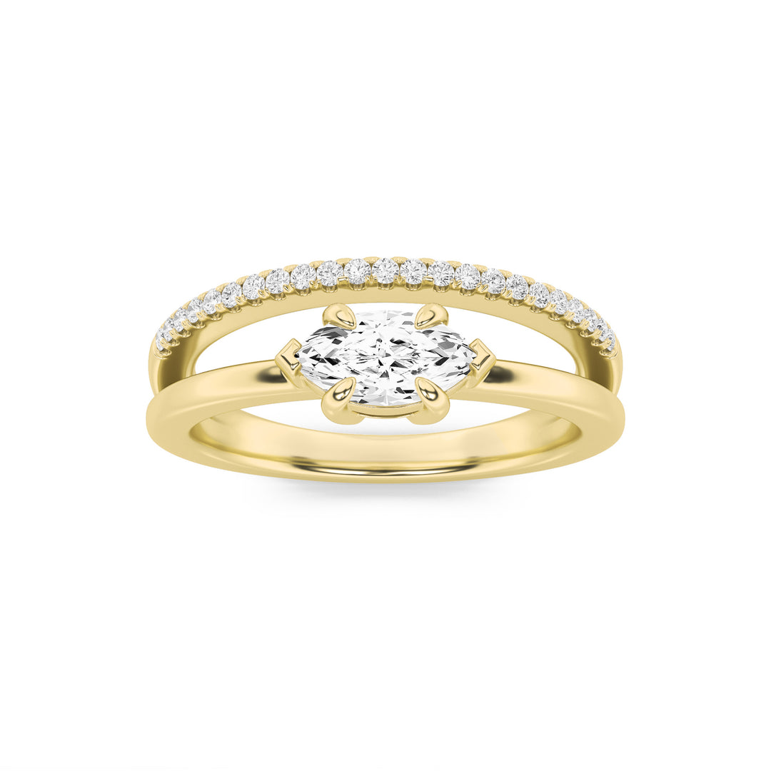 0.5Cttw Marquise Shaped Lab Grown Diamond (G/VS) Fashion Ring in 10K Gold
