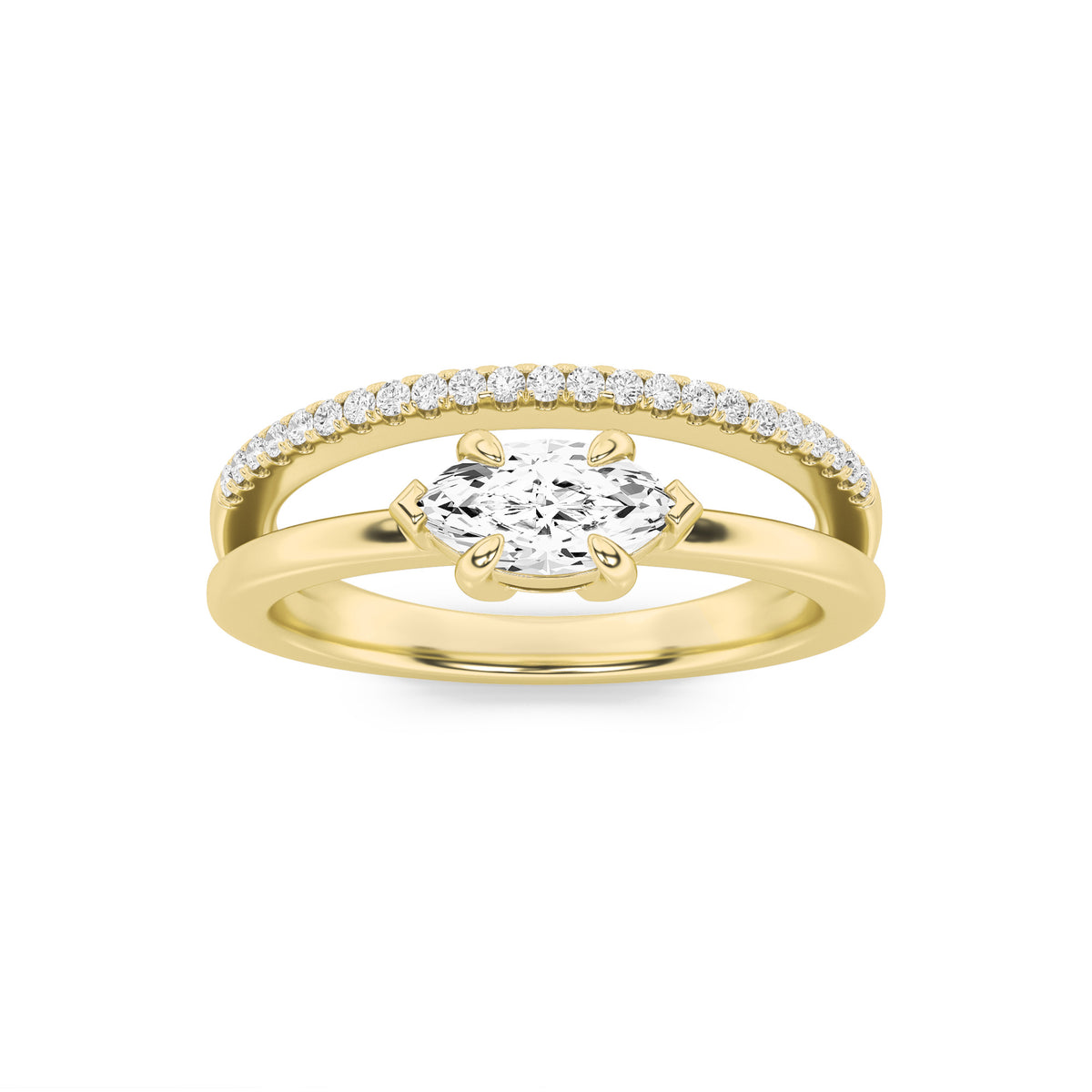 0.5Cttw Marquise Shaped Lab Grown Diamond (G/VS) Fashion Ring in 10K Gold