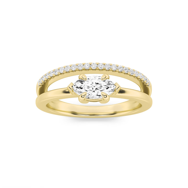 0.5Cttw Marquise Shaped Lab Grown Diamond (G/VS) Fashion Ring in 10K Gold