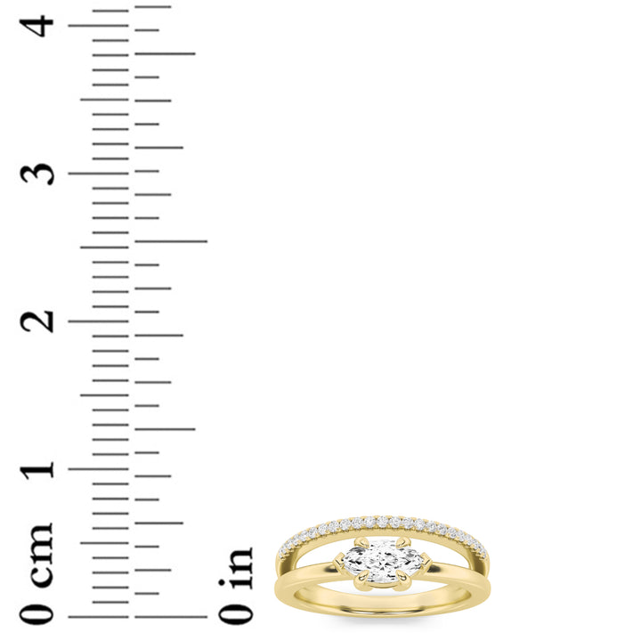 0.5Cttw Marquise Shaped Lab Grown Diamond (G/VS) Fashion Ring in 10K Gold