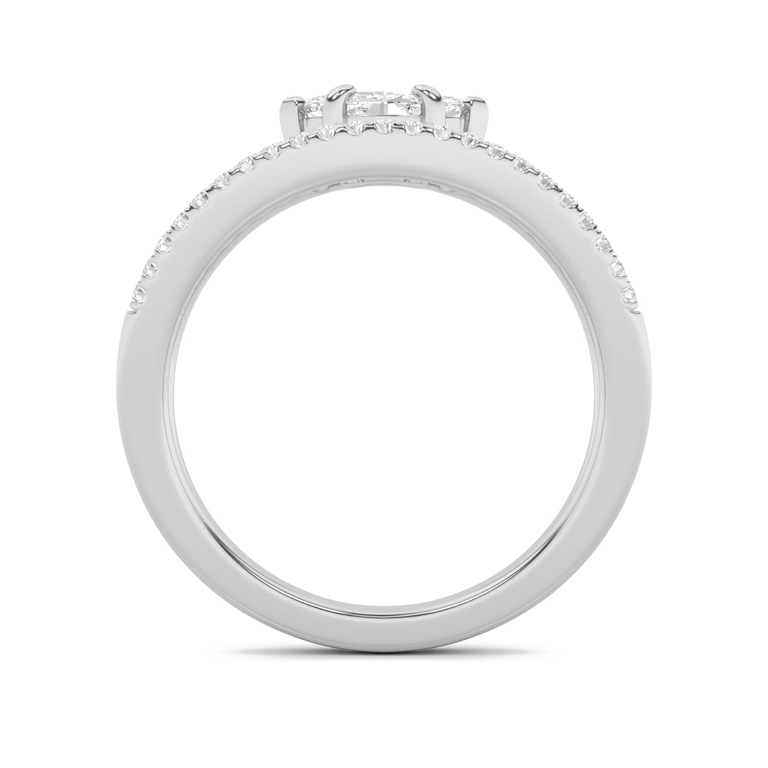 0.5Cttw Marquise Shaped Lab Grown Diamond (F/VS) Fashion Ring in 14K Gold