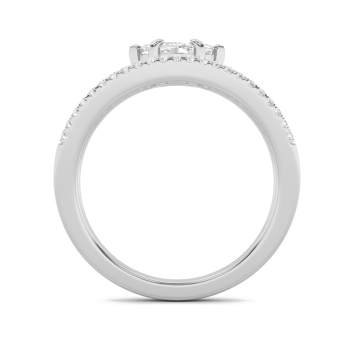 0.5Cttw Marquise Shaped Lab Grown Diamond (F/VS) Fashion Ring in 14K Gold