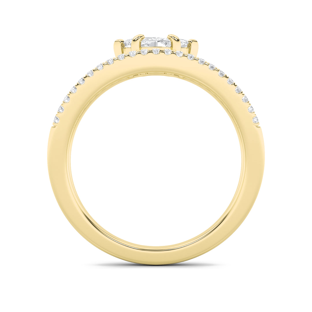 0.5Cttw Marquise Shaped Lab Grown Diamond (F/VS) Fashion Ring in 14K Gold