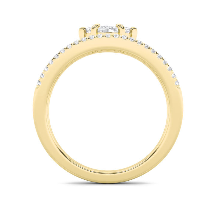 0.5Cttw Marquise Shaped Lab Grown Diamond (F/VS) Fashion Ring in 14K Gold