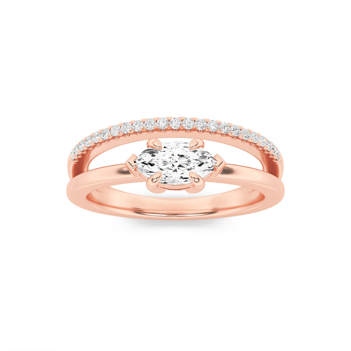 0.5Cttw Marquise Shaped Lab Grown Diamond (F/VS) Fashion Ring in 14K Gold