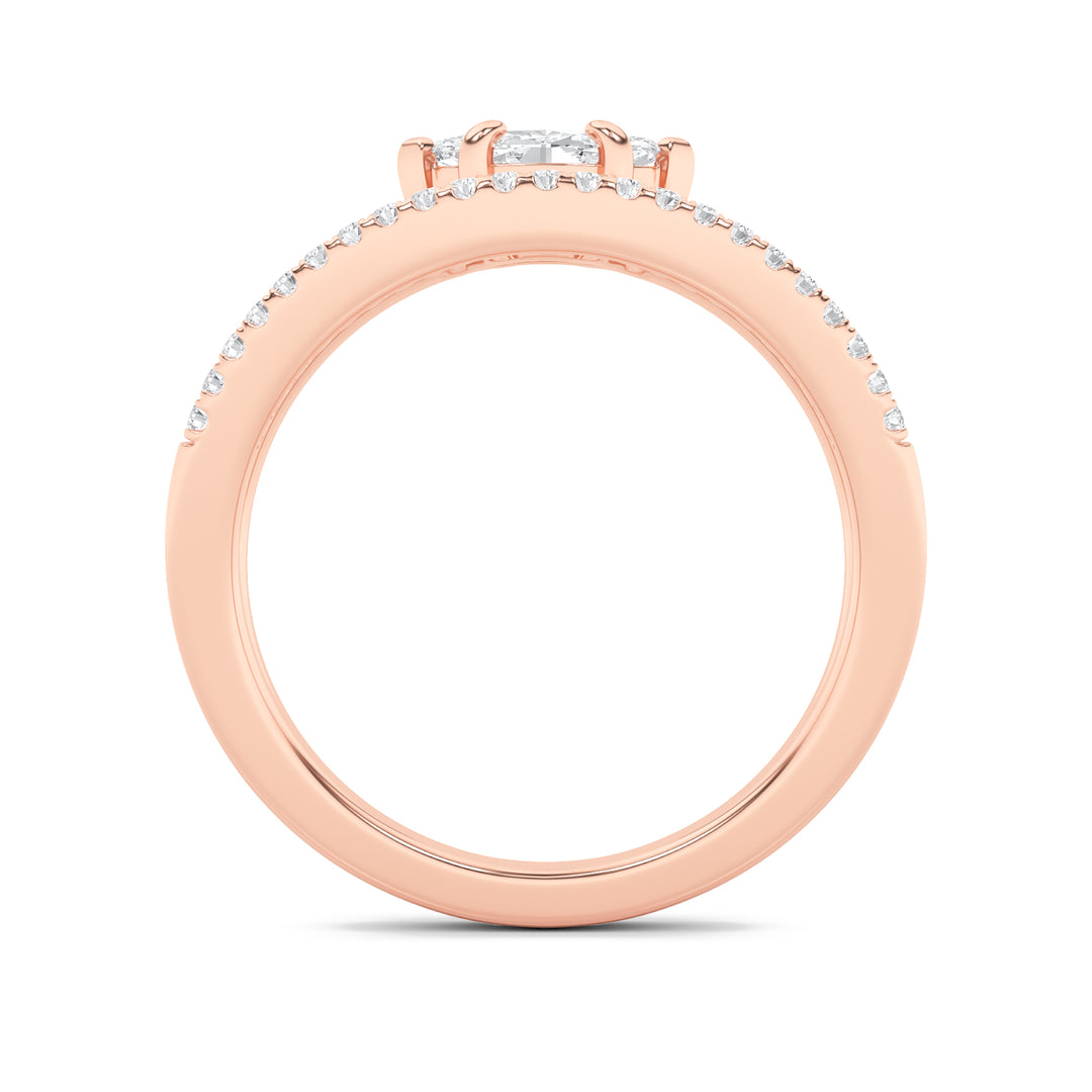0.5Cttw Marquise Shaped Lab Grown Diamond (F/VS) Fashion Ring in 14K Gold