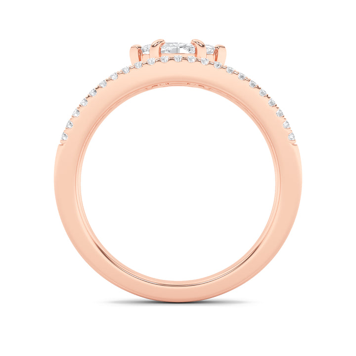 0.5Cttw Marquise Shaped Lab Grown Diamond (F/VS) Fashion Ring in 14K Gold