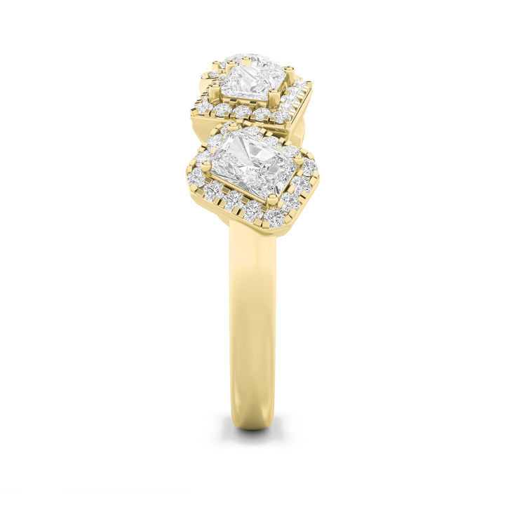1.5Cttw Mix Shaped Lab Grown Diamond (F/VS) Five Stone Ring in 14K Gold