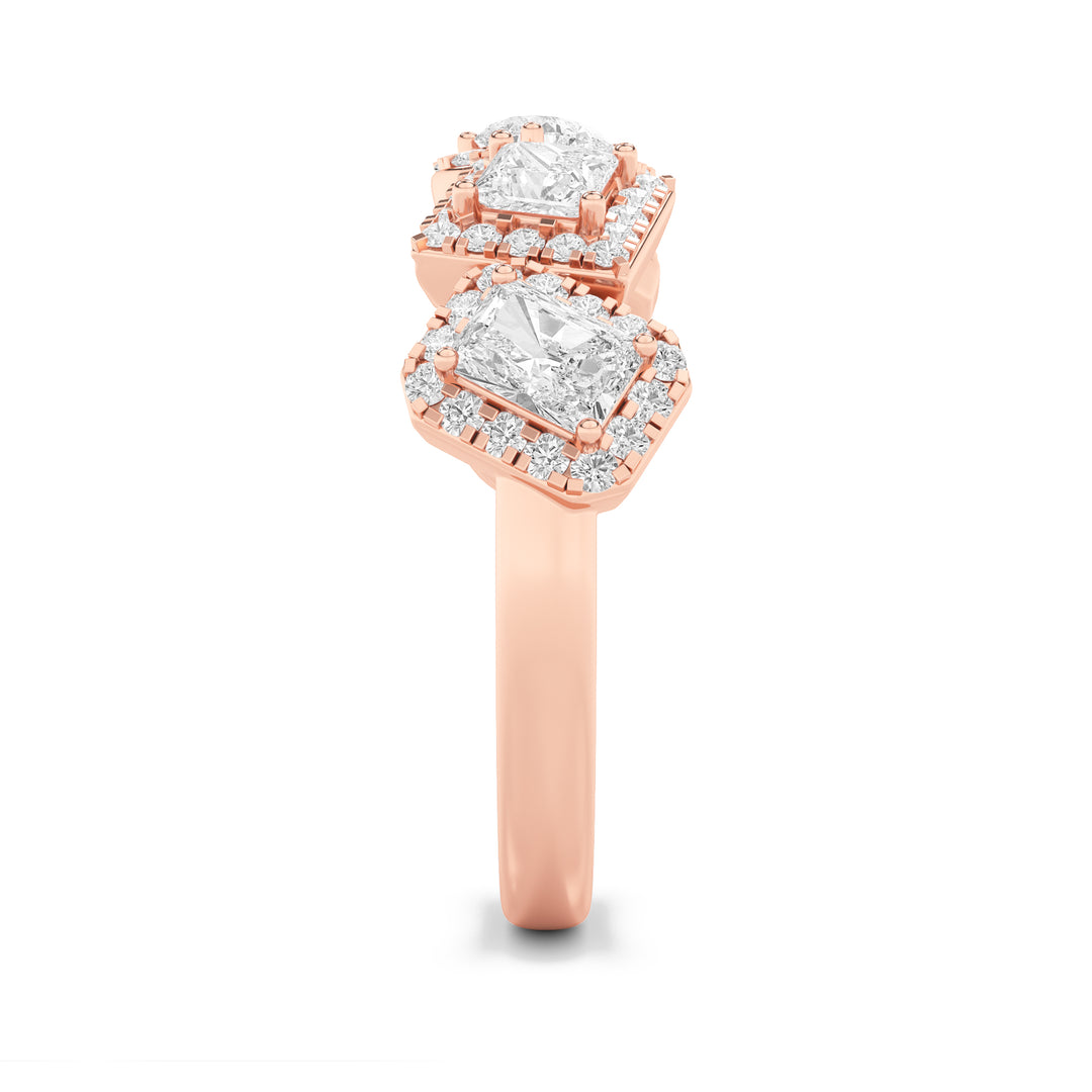 1.5Cttw Mix Shaped Lab Grown Diamond (F/VS) Five Stone Ring in 14K Gold