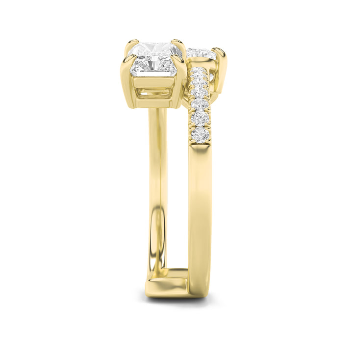 1.5Cttw Pear Shaped Lab Grown Diamond (F/VS) Toi et Moi Fashion Ring in 14K Gold
