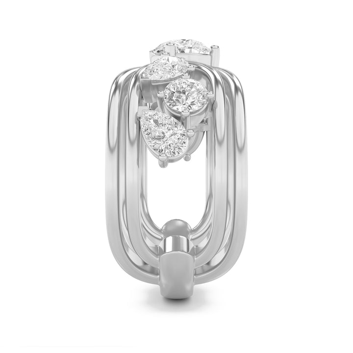 2Cttw Pear Shaped Lab Grown Diamond (F/VS) Seven Stone Fashion Ring in 14K Gold