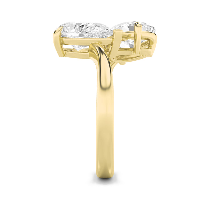 3CTW Oval Shaped Lab Grown Diamond (G/VS) Toi et Moi Fashiion Ring in 14K Gold