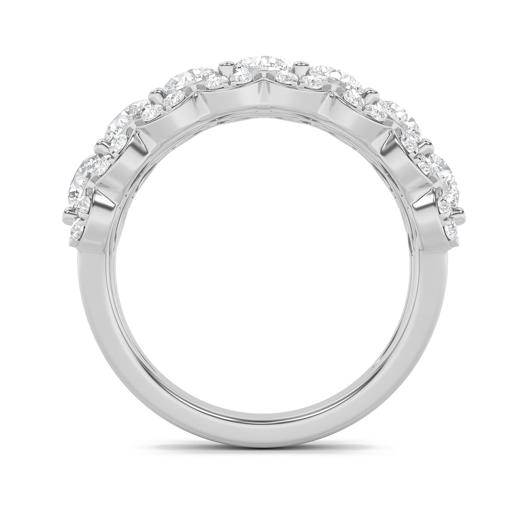 2Cttw Round Shaped Lab Grown Diamond (F/VS) MultiStone Band Ring in 14K Gold