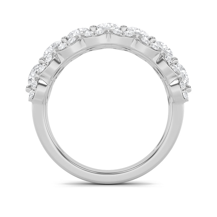 2Cttw Round Shaped Lab Grown Diamond (G/VS) MultiStone Band Ring in 14K Gold