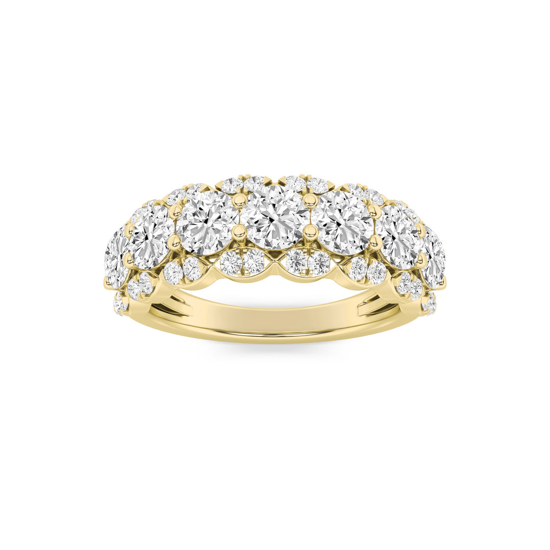 2Cttw Round Shaped Lab Grown Diamond (G/VS) MultiStone Band Ring in 14K Gold