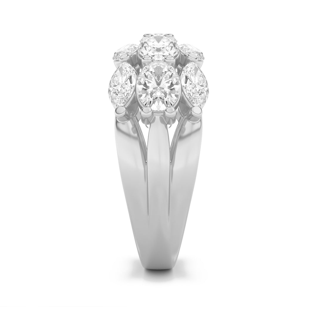 3Cttw Oval Shaped Lab Grown Diamond (F/VS) Multi Stone Band Ring in 14K Gold