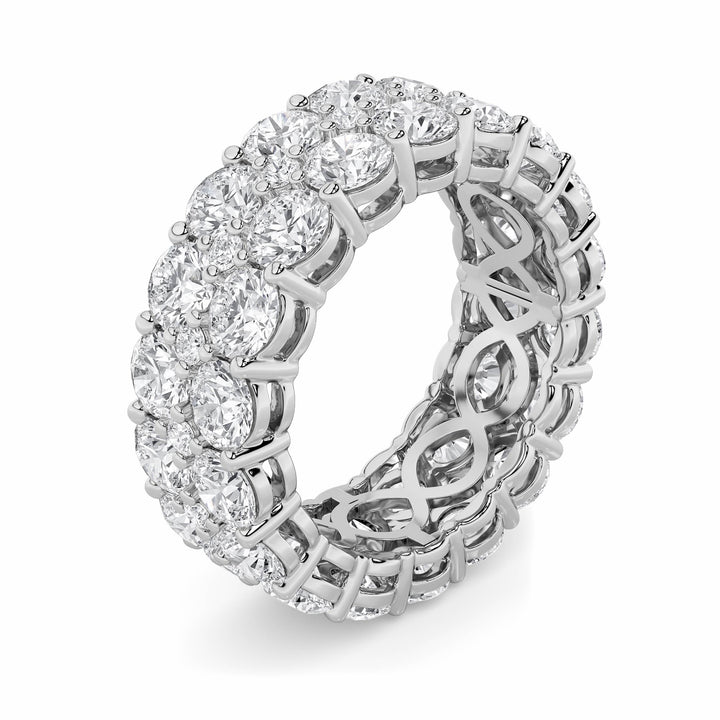 8Cttw Round Shaped Lab Grown Diamond (F/VS) Eternity Band Ring in 14K Gold