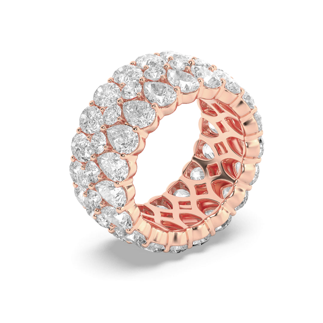 9Cttw Pear Shaped Lab Grown Diamond (F/VS) Eternity Band Ring in 14K Gold