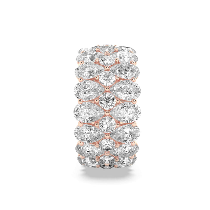 9Cttw Pear Shaped Lab Grown Diamond (F/VS) Eternity Band Ring in 14K Gold