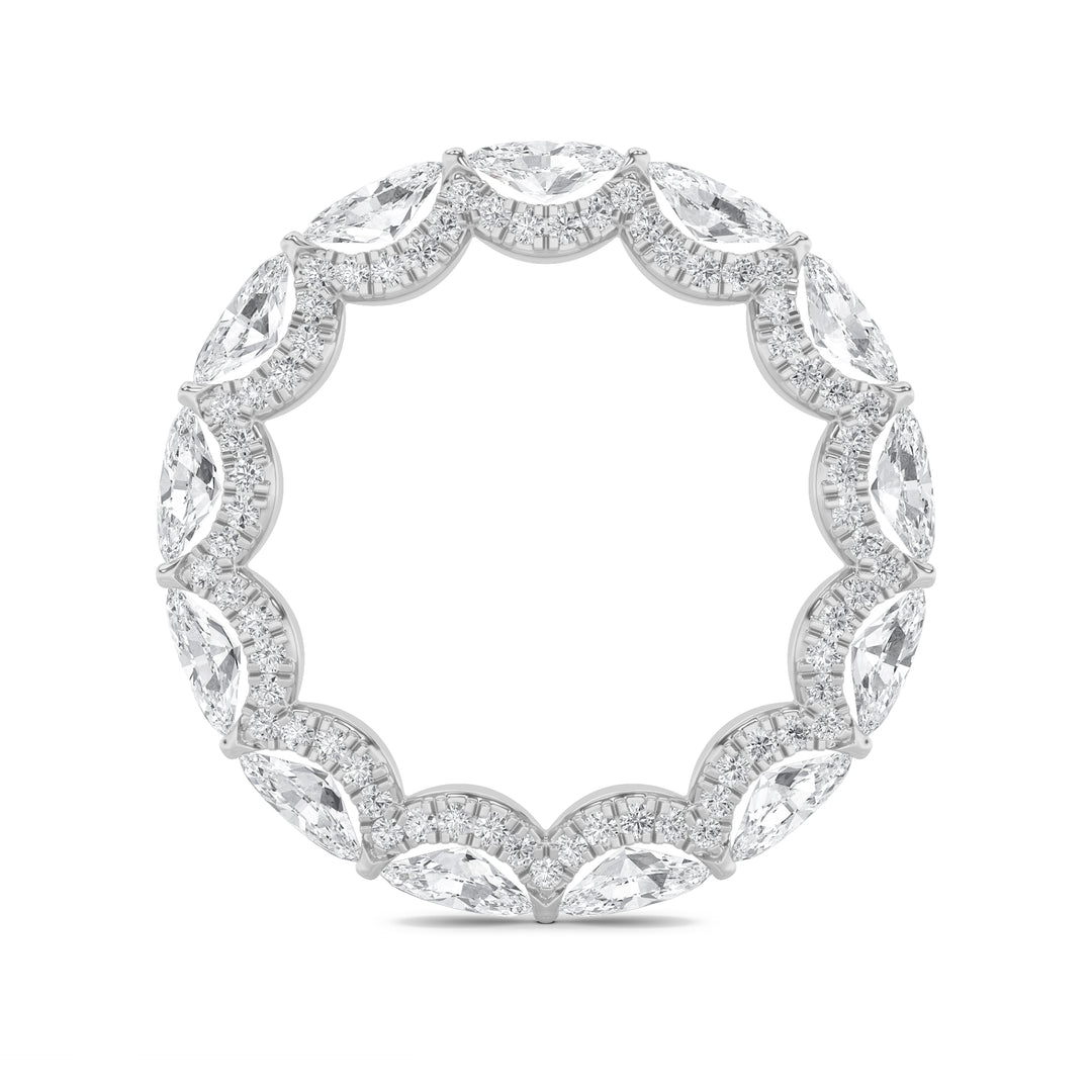 2.5Cttw Marquise Shaped Lab Grown Diamond (F/VS) Eternity Band Ring in 14K Gold