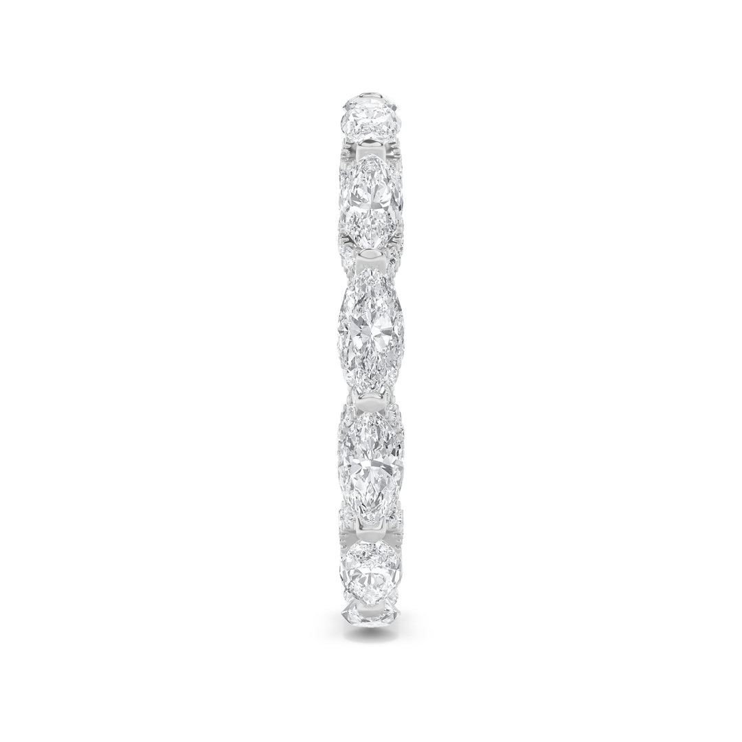 2.5Cttw Marquise Shaped Lab Grown Diamond (F/VS) Eternity Band Ring in 14K Gold