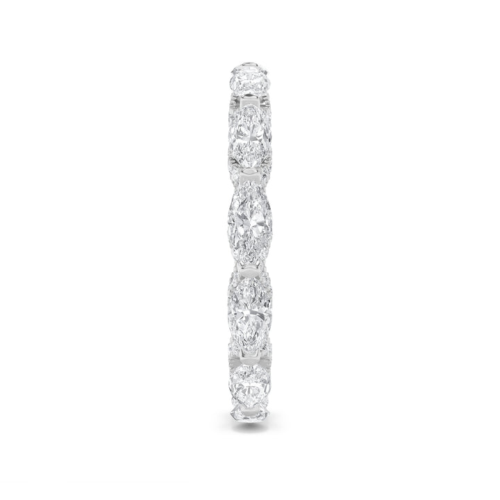 2.5Cttw Marquise Shaped Lab Grown Diamond (F/VS) Eternity Band Ring in 14K Gold