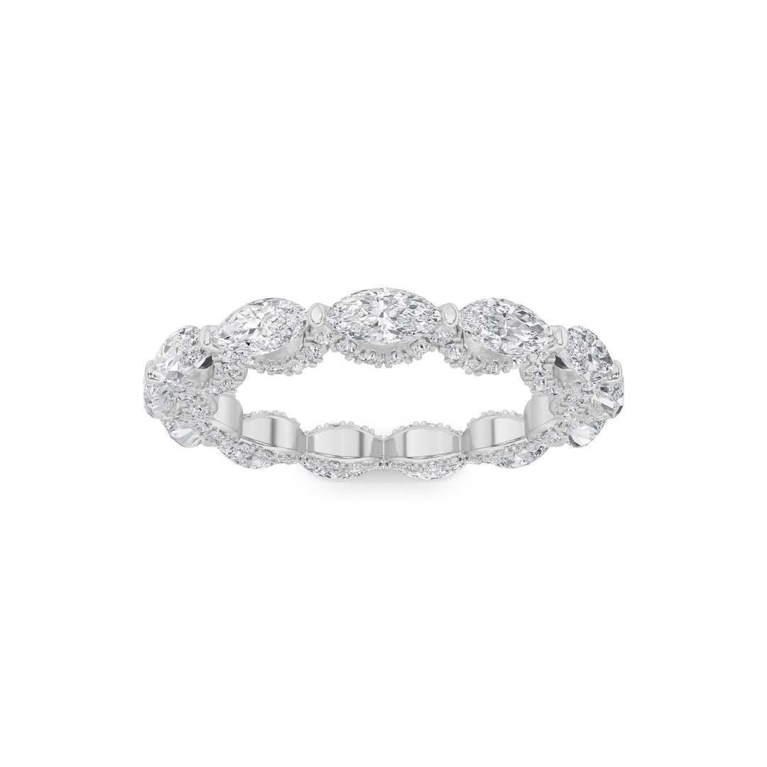 2.5Cttw Marquise Shaped Lab Grown Diamond (G/VS) Eternity Band Ring in 14K Gold