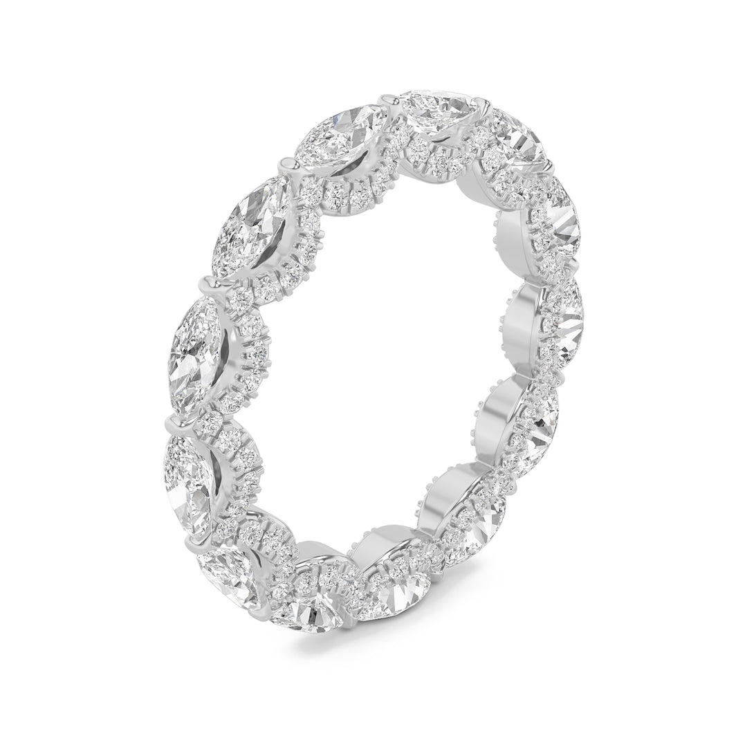 2.5Cttw Marquise Shaped Lab Grown Diamond (G/VS) Eternity Band Ring in 14K Gold