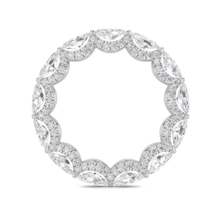 2.5Cttw Marquise Shaped Lab Grown Diamond (G/VS) Eternity Band Ring in 14K Gold