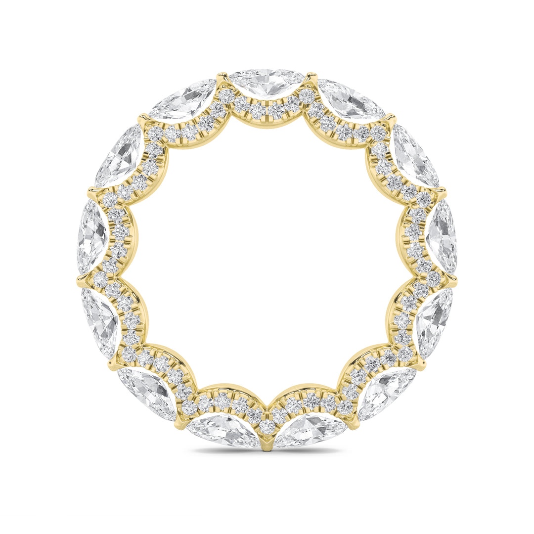 2.5Cttw Marquise Shaped Lab Grown Diamond (F/VS) Eternity Band Ring in 14K Gold