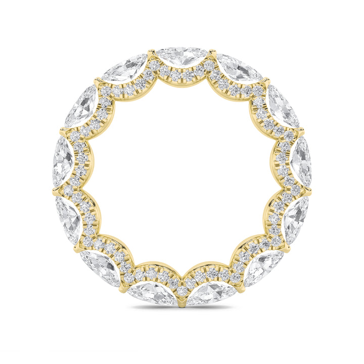 2.5Cttw Marquise Shaped Lab Grown Diamond (F/VS) Eternity Band Ring in 14K Gold