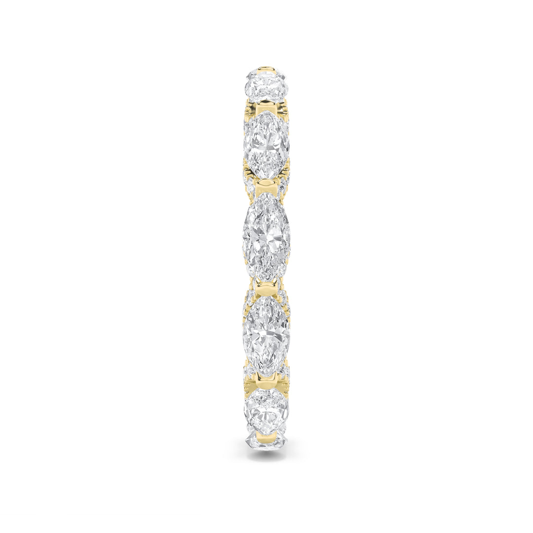 2.5Cttw Marquise Shaped Lab Grown Diamond (F/VS) Eternity Band Ring in 14K Gold