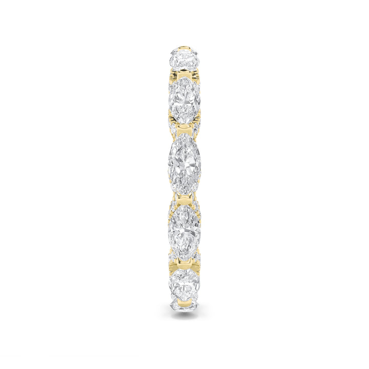 2.5Cttw Marquise Shaped Lab Grown Diamond (F/VS) Eternity Band Ring in 14K Gold