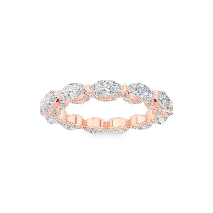 2.5Cttw Marquise Shaped Lab Grown Diamond (F/VS) Eternity Band Ring in 14K Gold